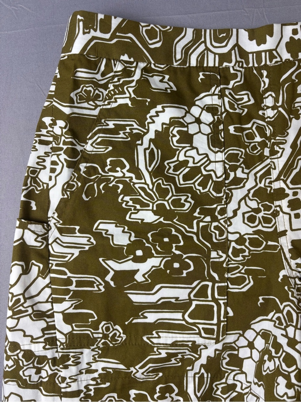 Rachel Comey Kahki Floral Print Shorts 100% Cotton with Size Zipper Size 2 NWOT - Picture 3 of 12
